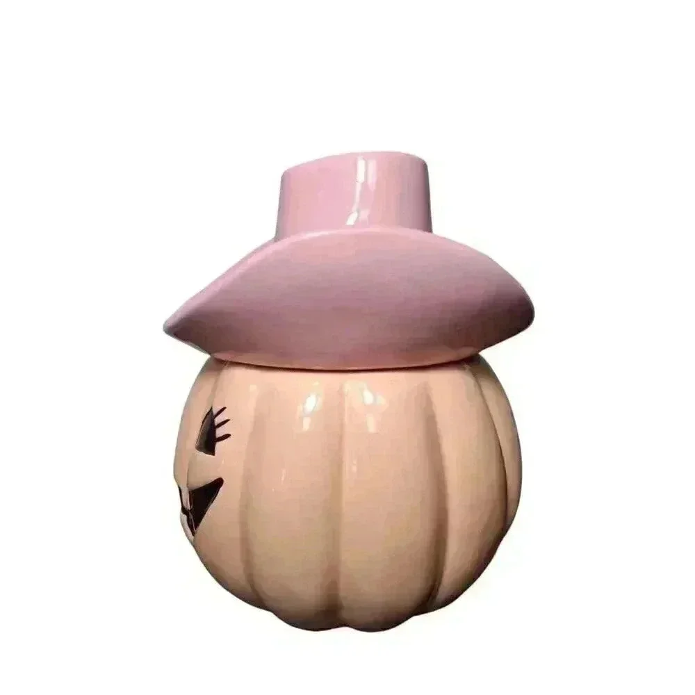 New Cobwebs & Cauldrons PINK Halloween Texas Cowgirl Pumpkin Jack-O-Lantern